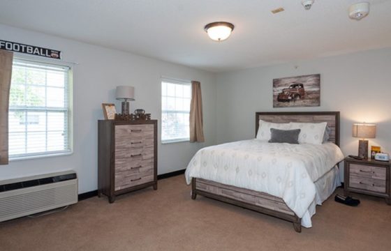 Bedroom at the pines assisted living community